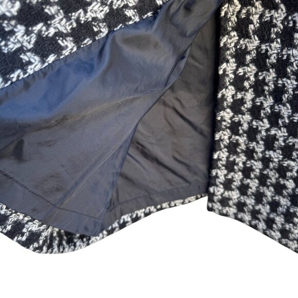 Bestrend Vintage Black & White Houndstooth Wool Blend Chic Outerwear Dress Coat - Picture 11 of 11